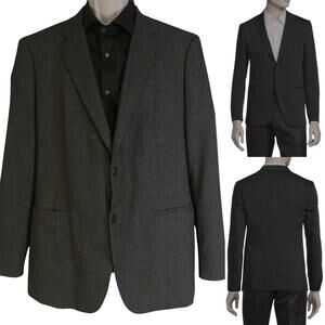 Theory Kris Blazer Jacket Black Stoneham Tweed Single Breasted Men Size 44R